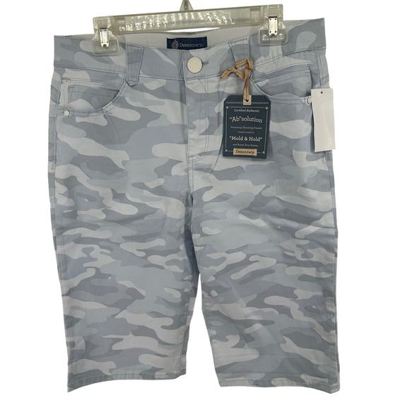 Democracy Absolution Camo Bermuda Shorts Womens 14 Blue Grey Stretch BH810Q8X2 - Picture 2 of 15